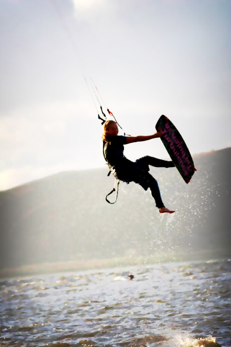 annalise shot kitesurfing aerial